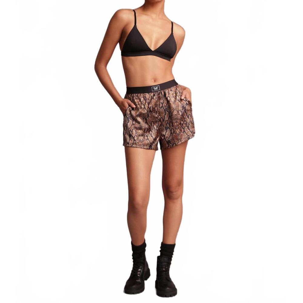 NEW HEROINE SPORT relaxed fit satin boxer in desert python